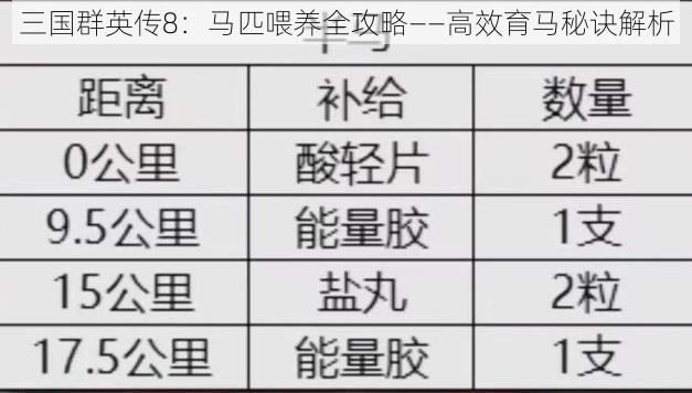 三国群英传8:马匹喂养全攻略——高效育马秘诀解析